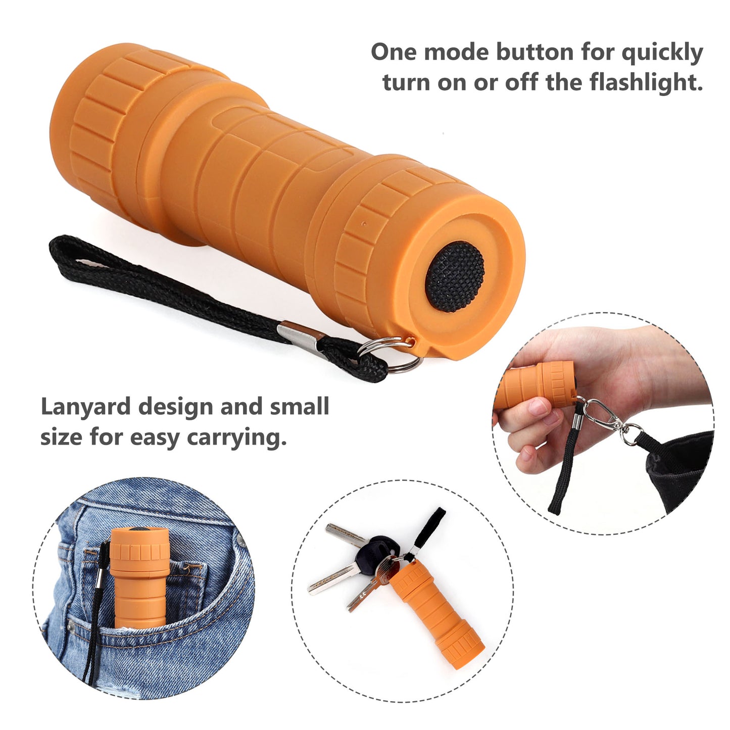 SEAMAGIC 6-Pack Mini Flashlights Set for Camping, Hiking, Emergency Use