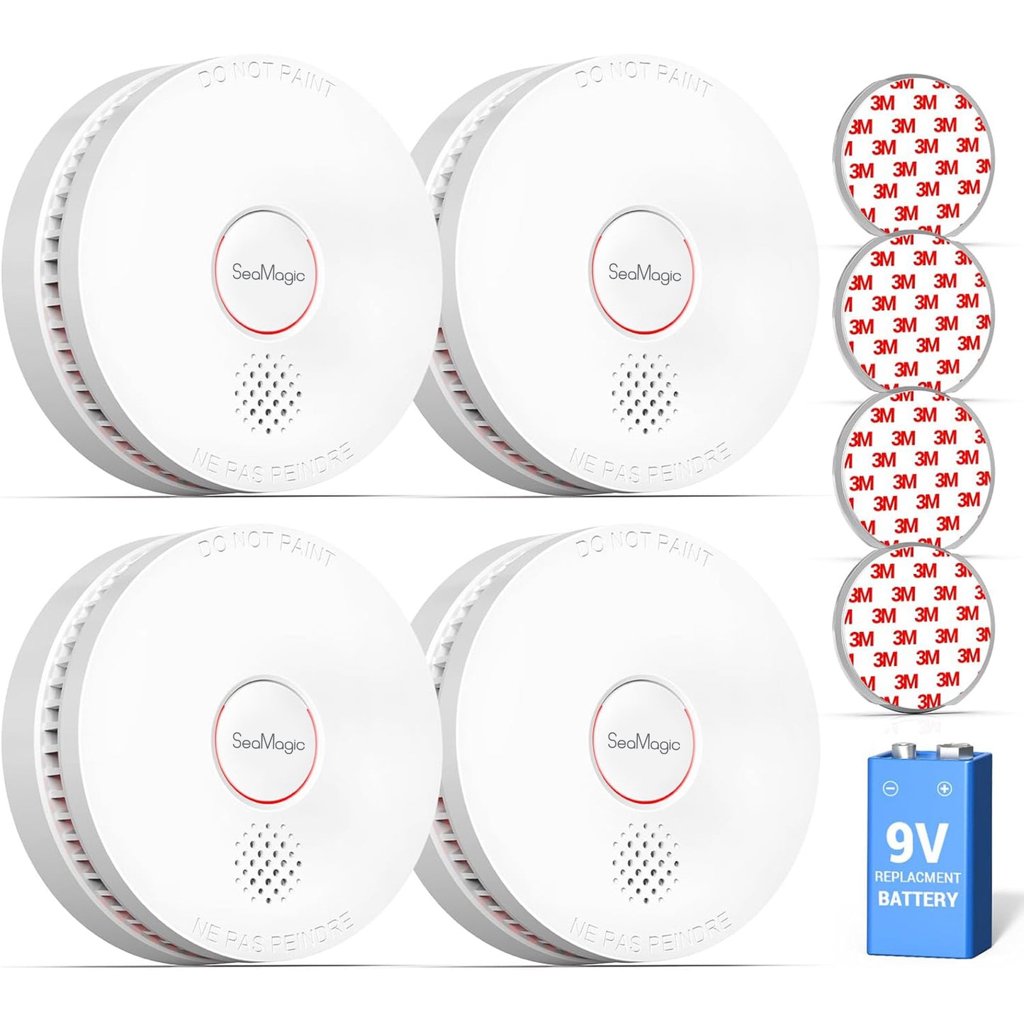 SEAMAGIC Smoke Alarm Fire Detector, Small Fire Alarm for Home, Bedroom