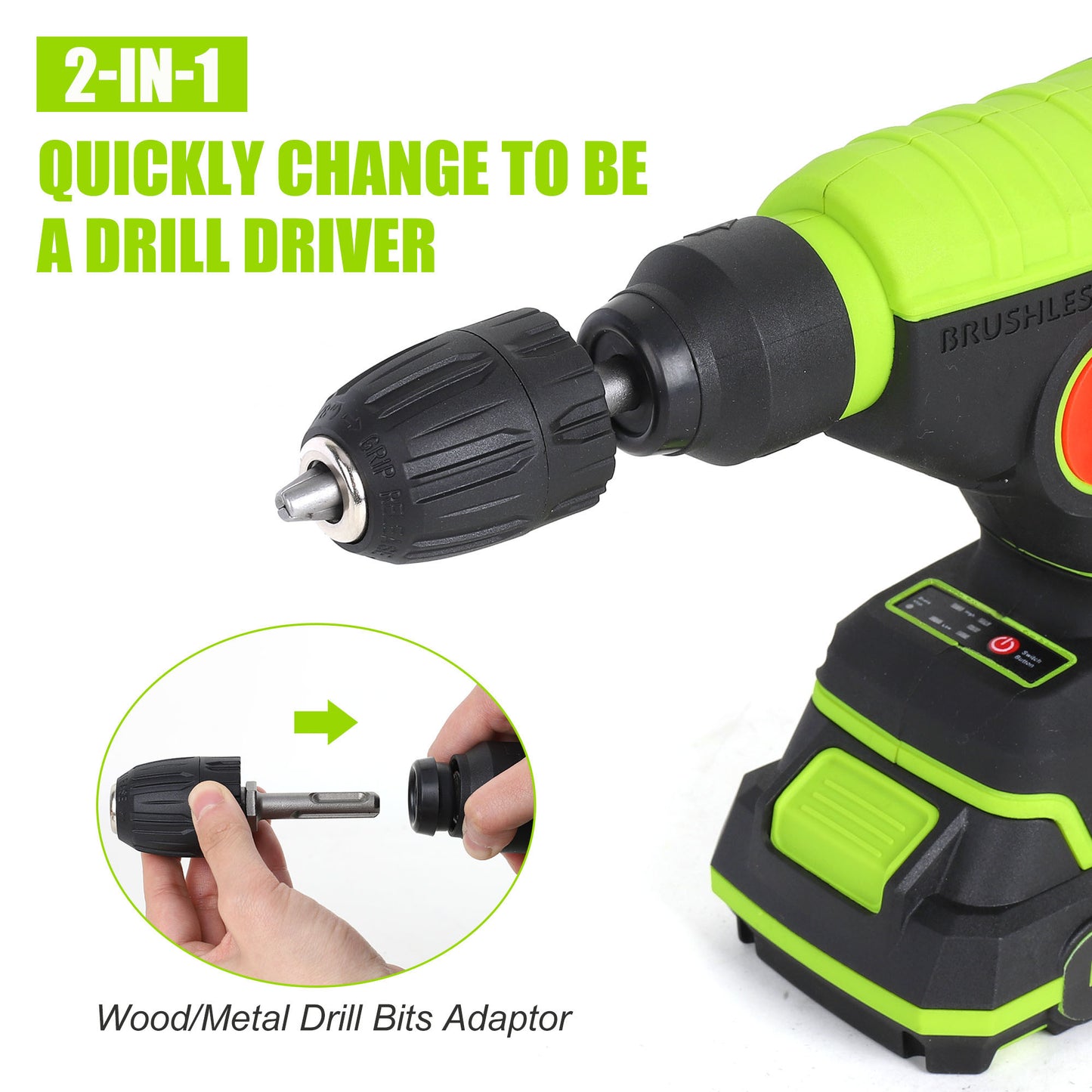 SEAMAGIC Heavy Duty Rotary Hammer with Safety Clutch