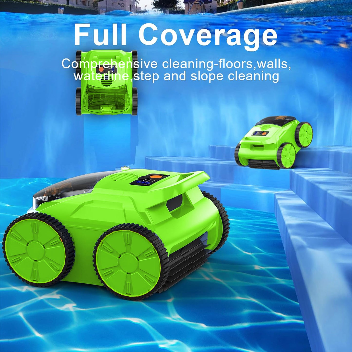 SEAMAGIC Robotic Pool Cleaner, Floor/Wall/Waterline Cleaning