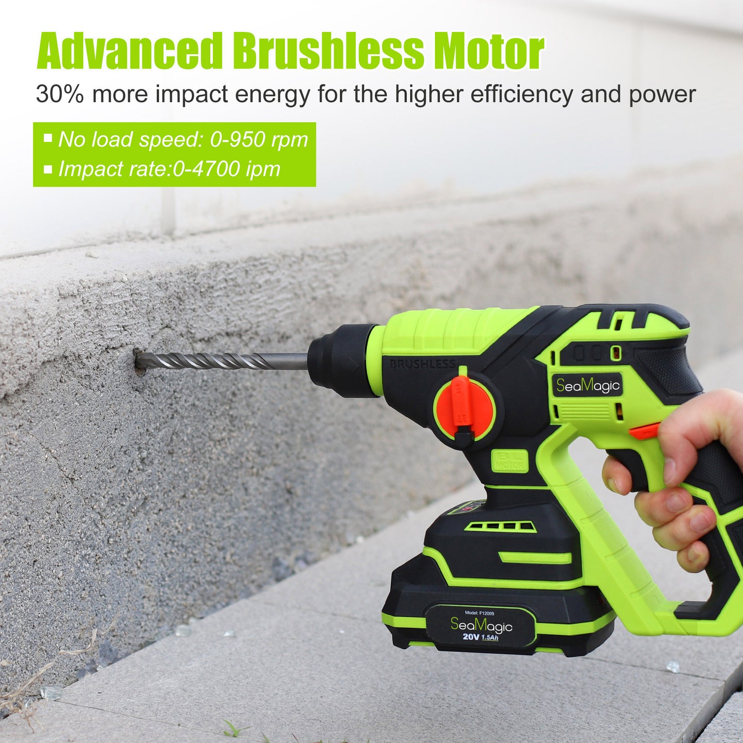 SEAMAGIC Heavy Duty Rotary Hammer with Safety Clutch