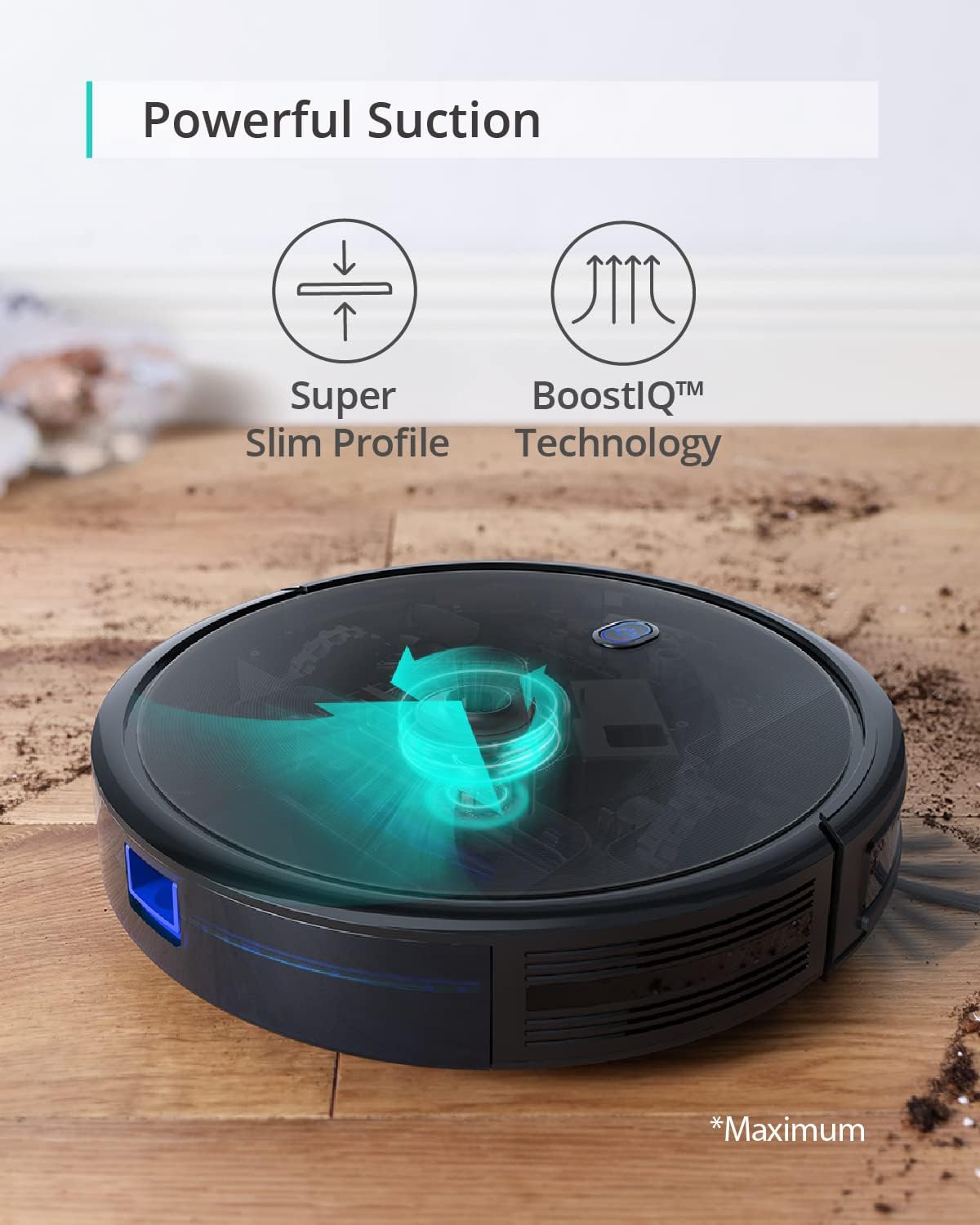 SEAMAGIC Robot Vacuum Cleaner, Cleans Hard Floors to Medium-Pile Carpets
