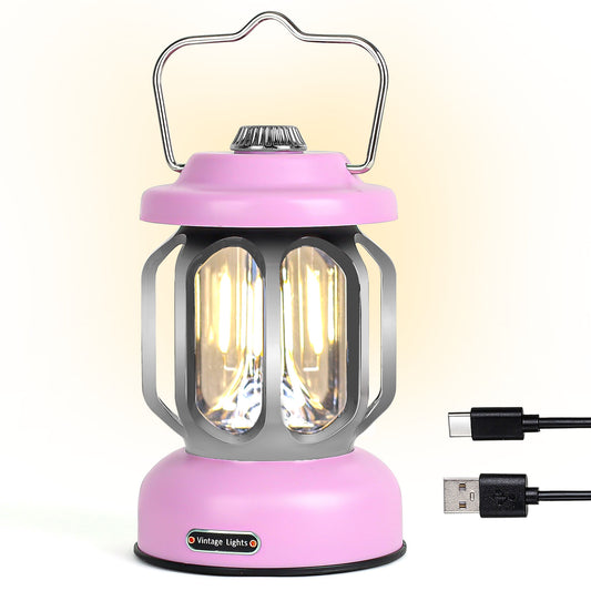 SEAMAGIC 1-Pack Pink Camping Lantern for Power Outages, Hiking, Hurricane