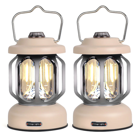 SEAMAGIC 2-Pack Yellow Camping Lantern for Power Outages, Hiking, Hurricane