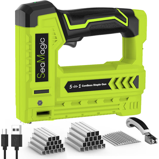 SEAMAGIC 5-IN-1 Cordless Staple Gun for Woodworking & DIY