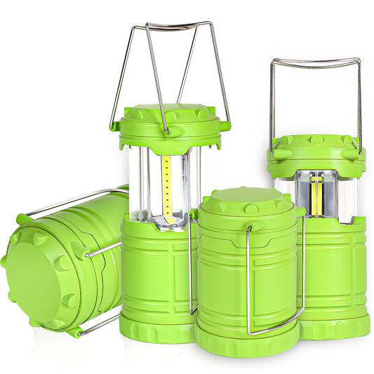 SEAMAGIC 4-PPack LED Green Camping Lanterns for Power Outages, Hiking, Hurricane